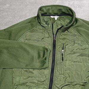 Orvis Mens L Full Zip Jacket Mixed Media Olive Green Gorpcore-Lite Quilted L